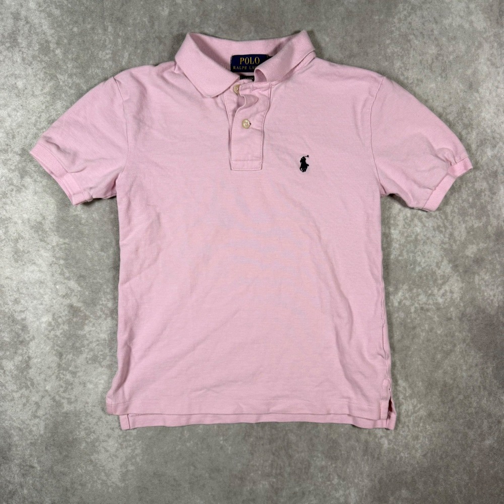 Polo Ralph Lauren Kids Pink Short Sleeve Polo Shirt Size S 8 Classic Fit Pique